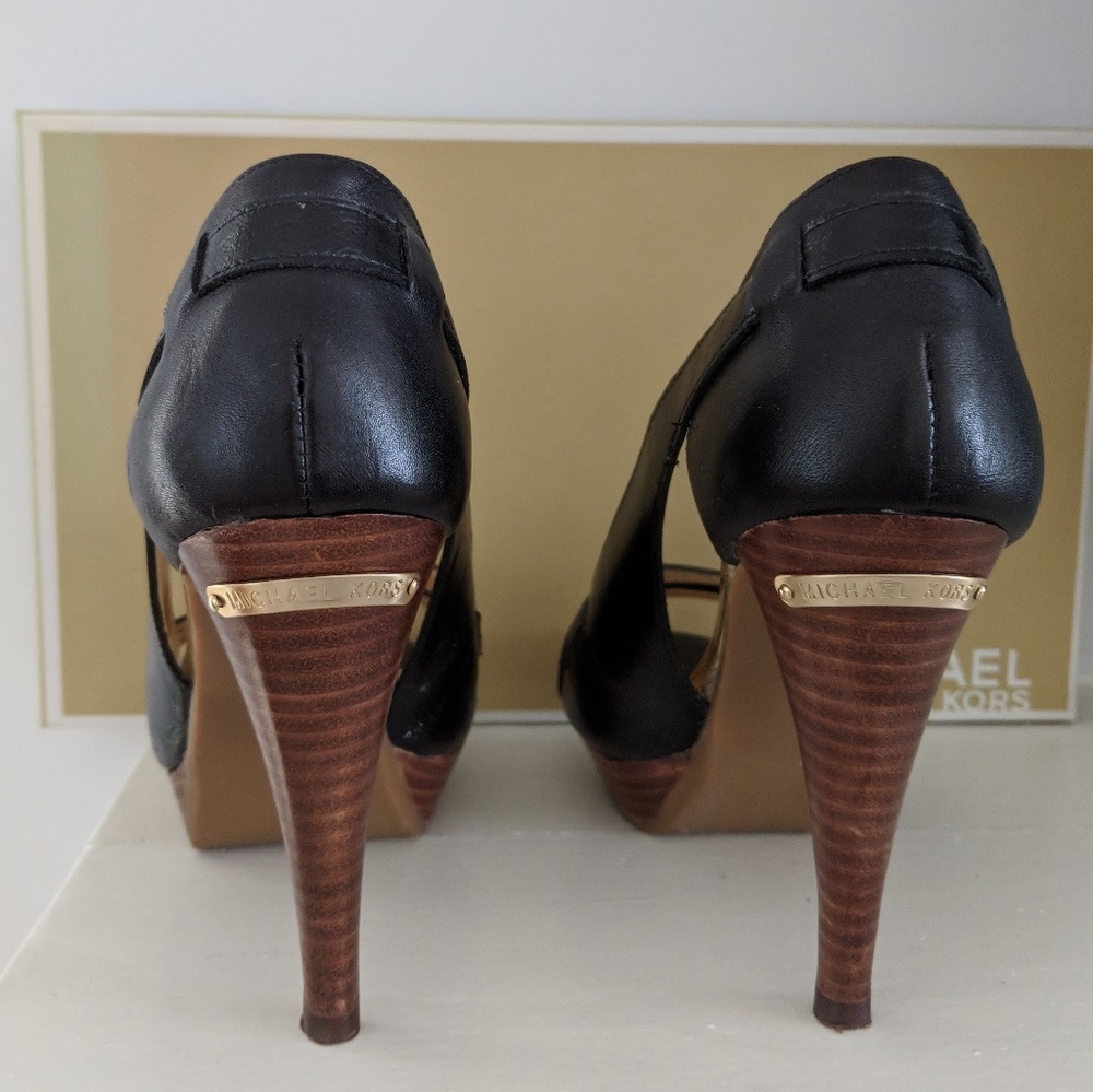 Michael Camden Open Toe Platform Leather Pumps - image 7